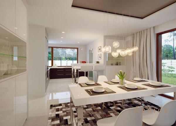 8. Проект одноэтажного дома в современном стиле с плоской кровлей , R-14-51, площадью - 223 кв c мансардой, терассой, гаражом